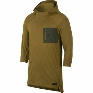 Nike Kevin Durant Shooting Hoodie Shirt Olive Green Performance Jersey Size S